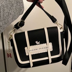 EUC Disney Loungefly Marie Black Faux Leather Crossbody Bag